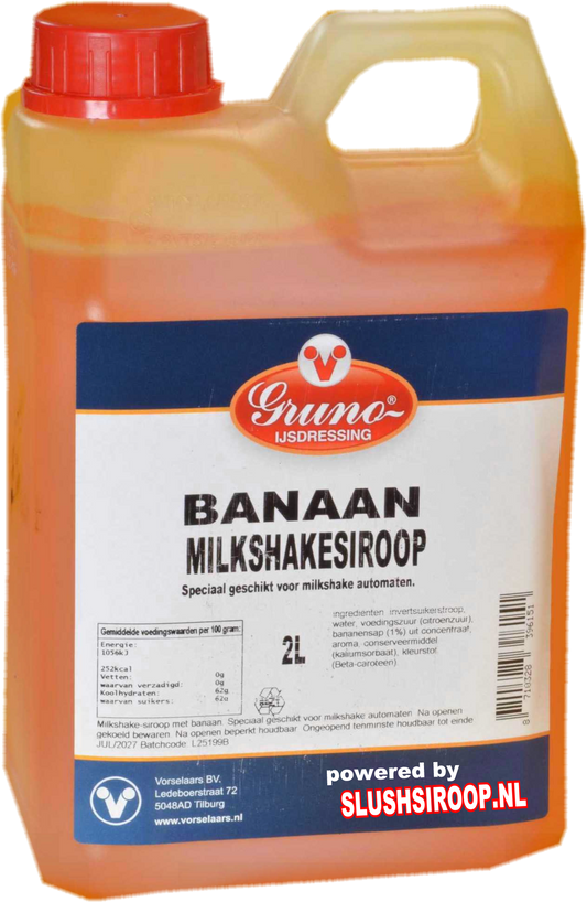 GRUNO - MilaNNE Milkshakesiroop BANAAN smaak, tank a, 2 liter