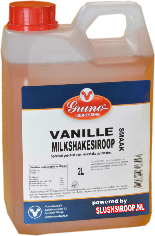 GRUNO - MilaNNE Milkshakesiroop VANILLE smaak, tank a, 2 liter