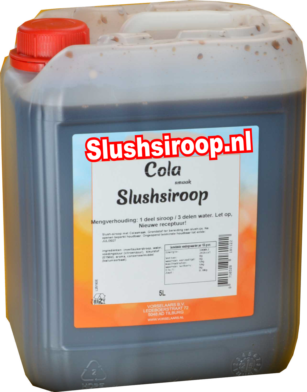 Sirop pour granité saveur COLA - Réservoir de 5 litres - Vorselaars - Slushsiroop.nl