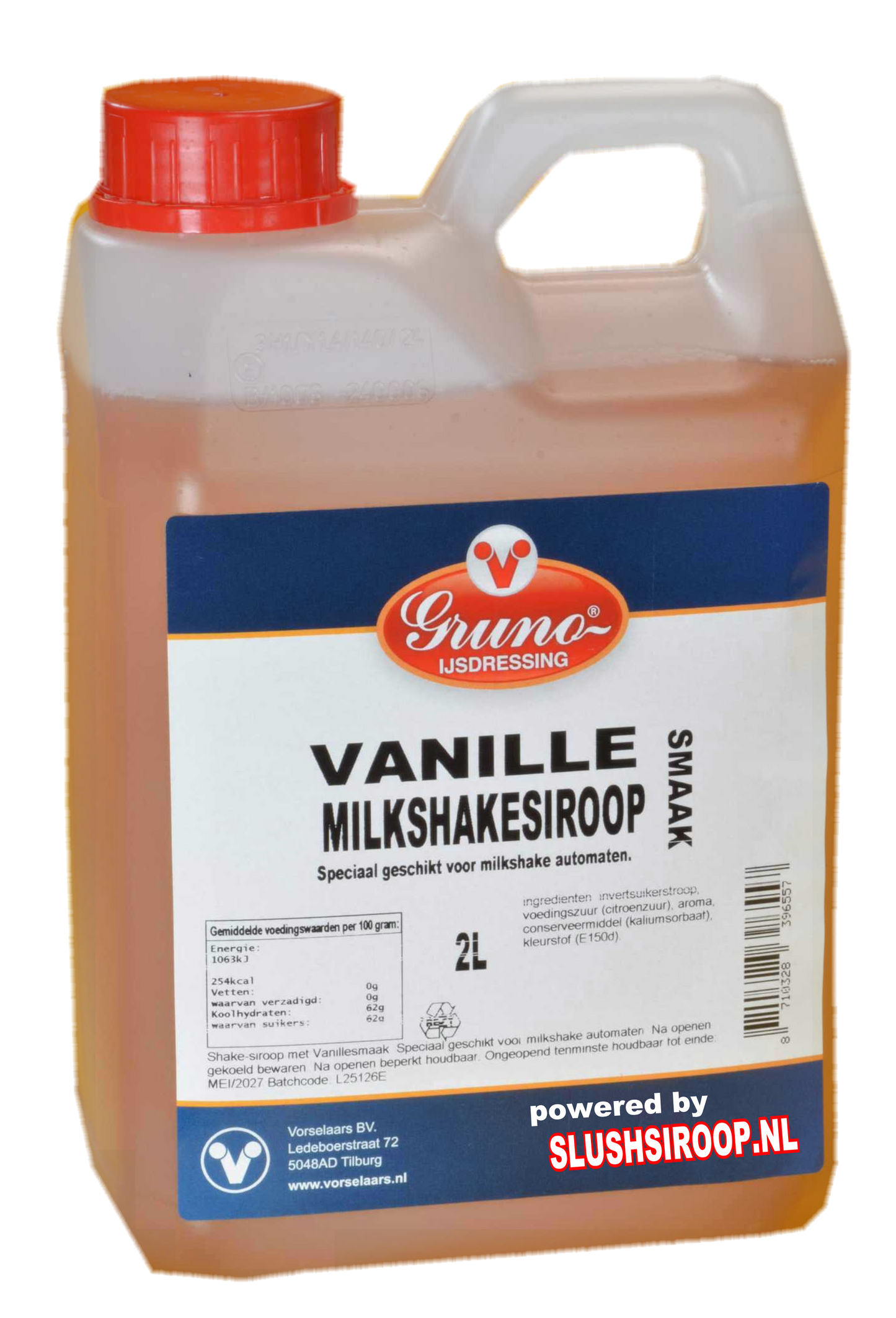 MilaNNE milkshake vanille siroop vanilleslushsiroop.nl tankje 2 liter