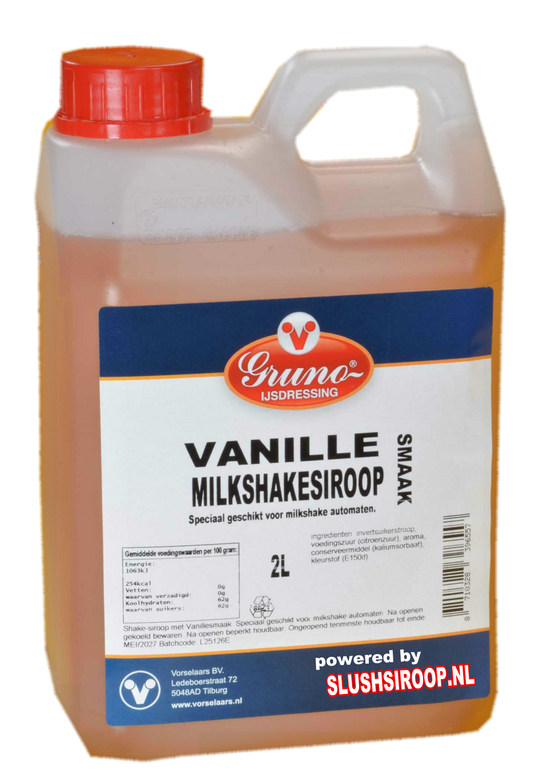 MilaNNE milkshake vanille siroop vanilleslushsiroop.nl tankje 2 liter