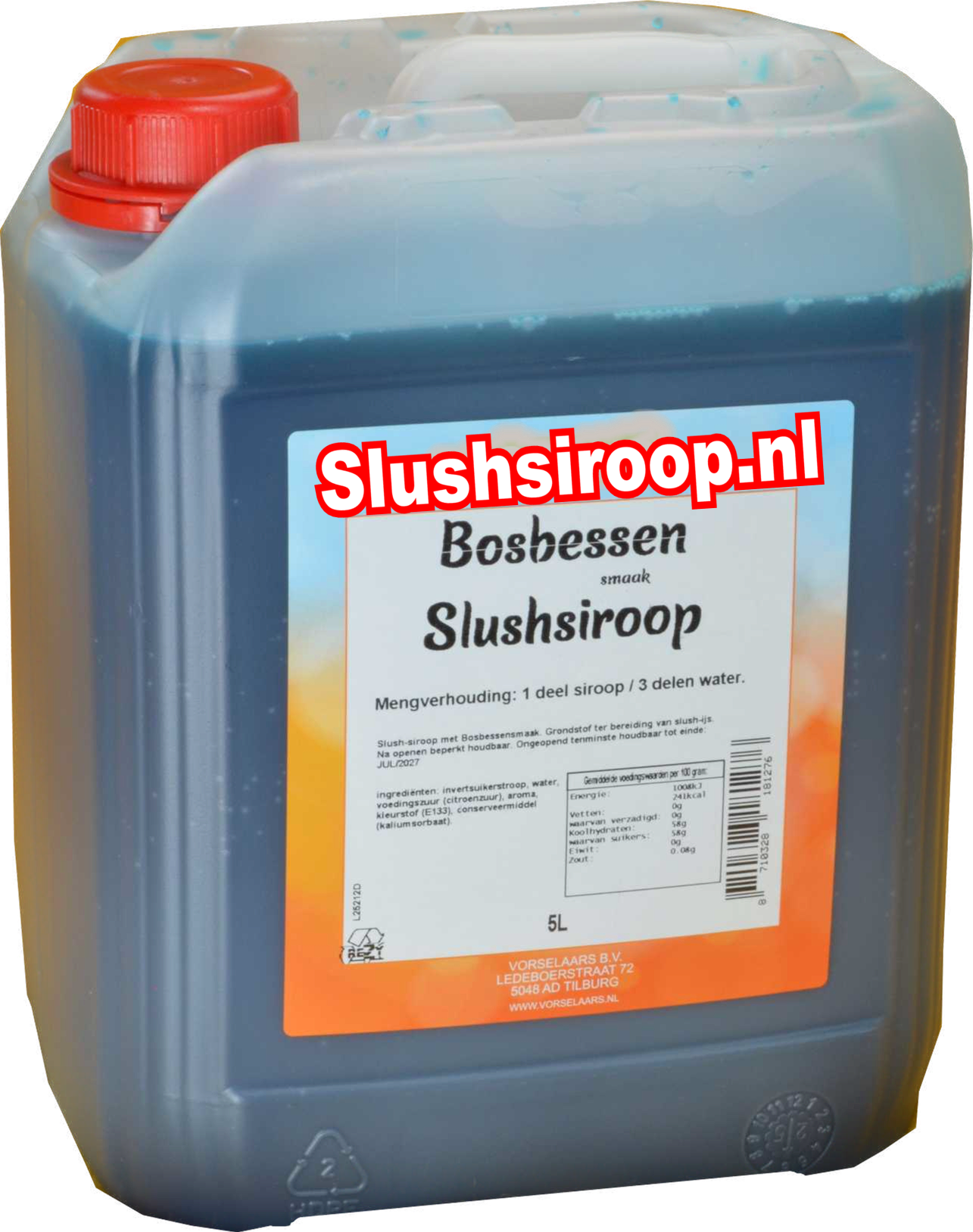 Tankje bosbessen slush siroop - slushsiroop.nl 5 liter