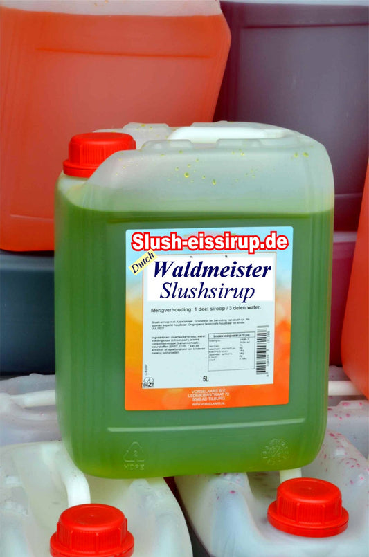 D-Slushsiroop Dutch Waldmeister smaak - tank met 5 ltr - Vorselaars - Slushsiroop.nl