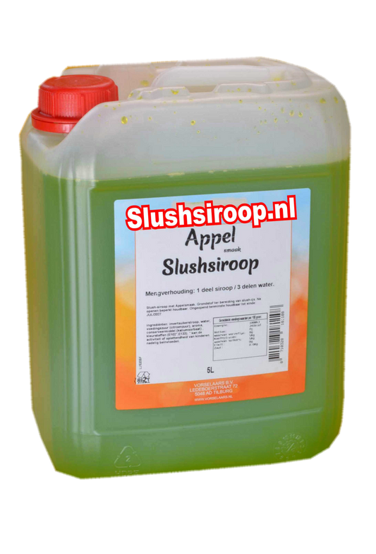 appel slush siroop - slushsiroop.nl in tank - tankje 5 liter