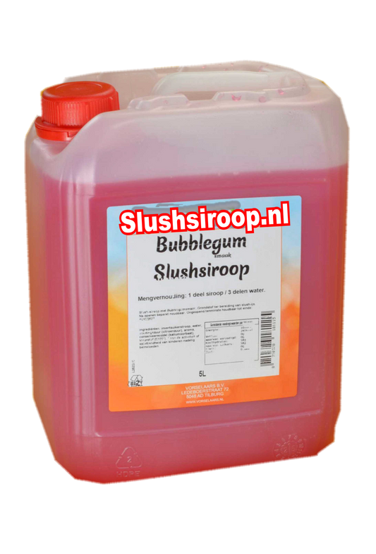 bubblegum slush siroop - slushsiroop.nl in tank - tankje